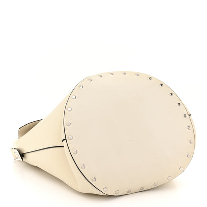 Celine Natural Calfskin Biker Bucket Shoulder Bag White Dark Green 4 of 15