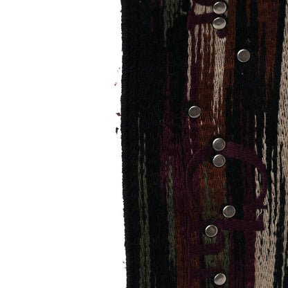 Christian Dior Canvas Embroidered Studded Bohemian Fringe Shoulder Strap Black Multicolor 5 of 9