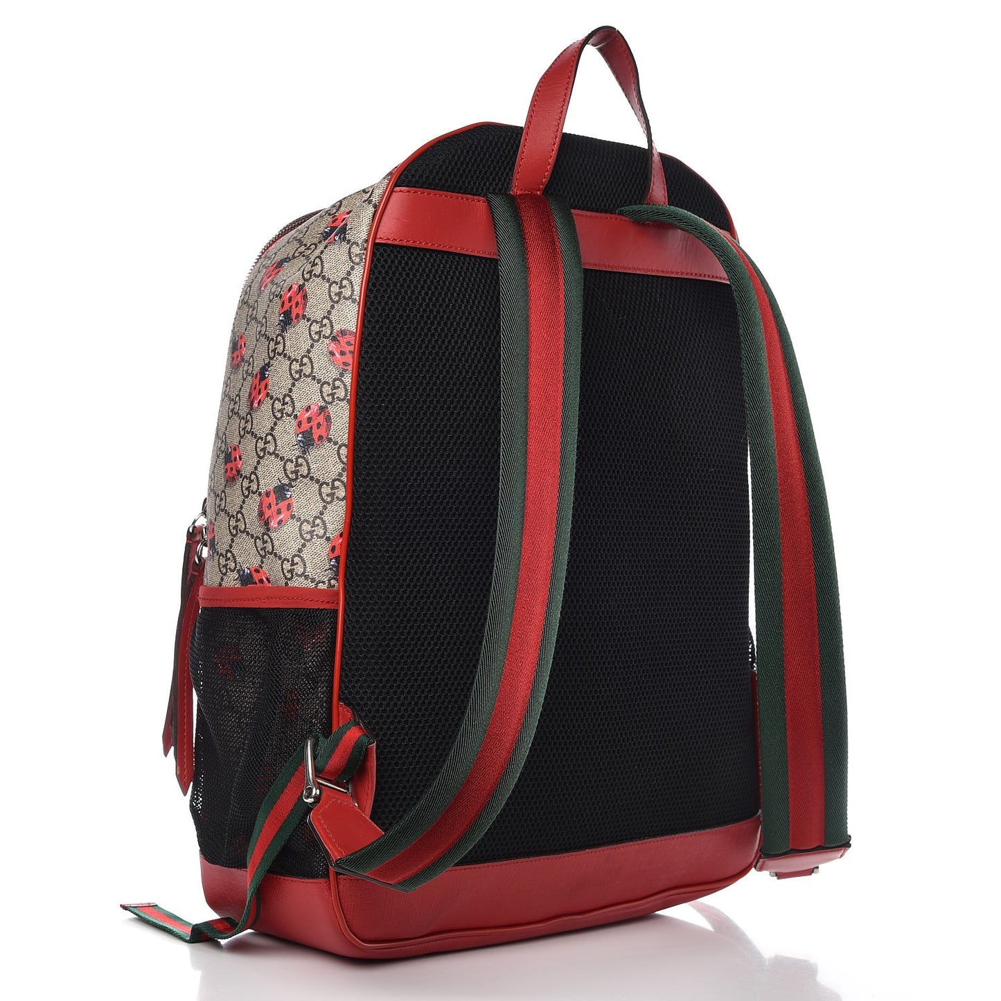 GG Supreme Monogram Ladybug Backpack Diaper Bag Red
