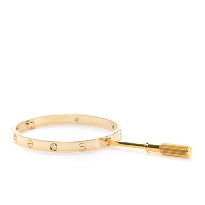 Cartier 18K Yellow Gold 4 Diamond LOVE Bracelet 18 4 of 7