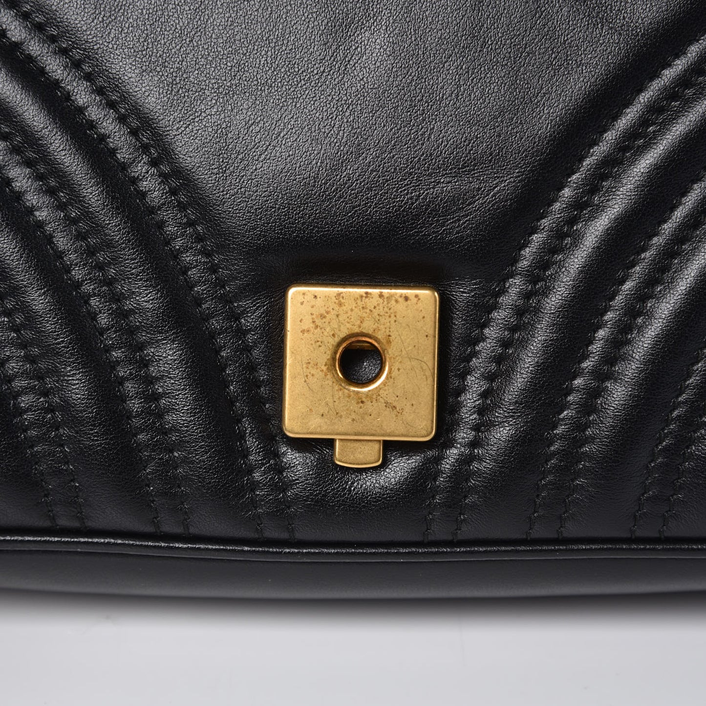 Calfskin Matelasse Small GG Marmont Shoulder Bag Black