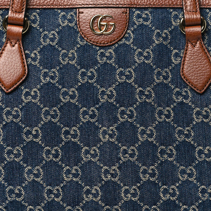 Gucci New Denim GG Monogram Medium Ophidia Shopping Tote Blue Tea Cuir 8 of 10