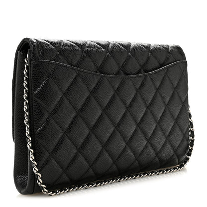 Chanel Caviar Quilted Clutch With Chain Flap Black 3 of 12