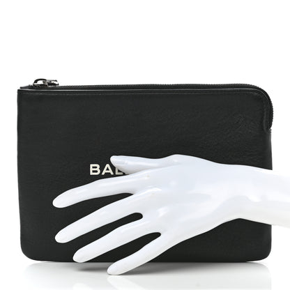 Balenciaga Calfskin Logo Medium Everyday Pouch Black 2 of 8