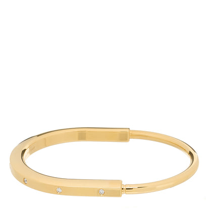 Tiffany 18K Yellow Gold Diamond Tiffany Lock Bangle Bracelet 1 of 7