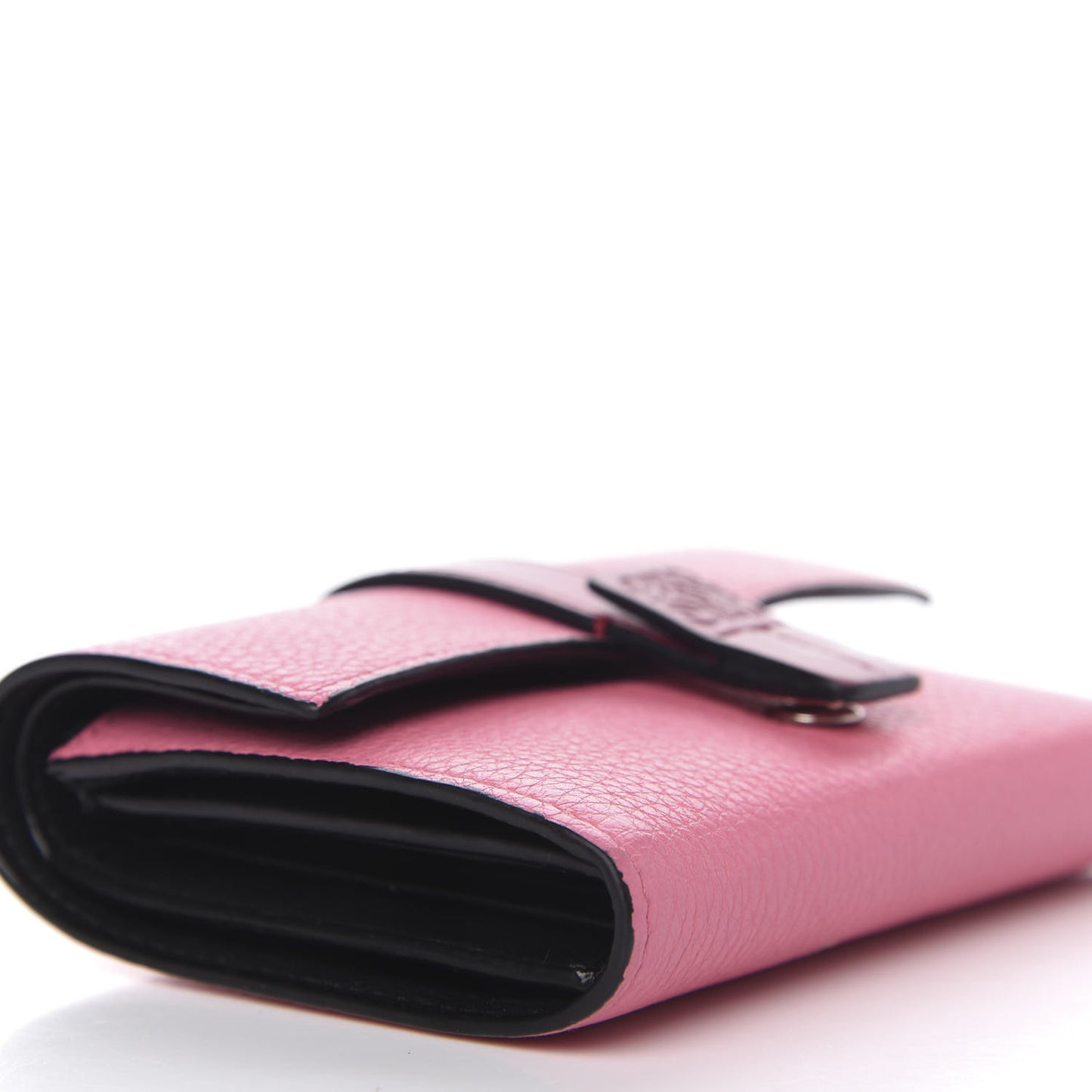 Grained Calfskin Compact Zip Wallet Wild Rose Raspberry