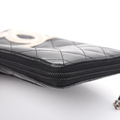 Chanel Cambon Zip Around Organizer Wallet Black White 15 of 25