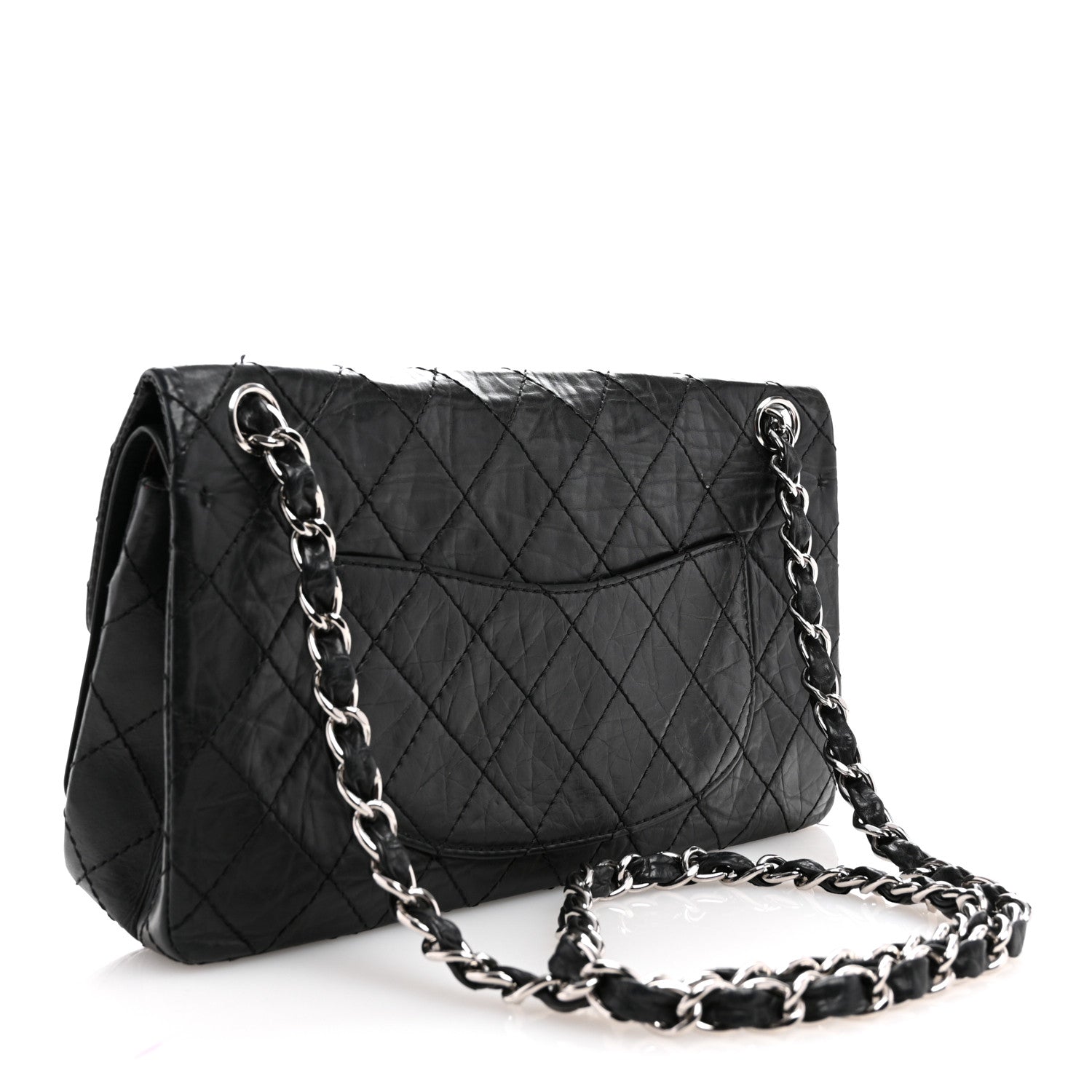 Chanel Aged Calfskin Quilted Medium Double Flap Black 3 of 15
