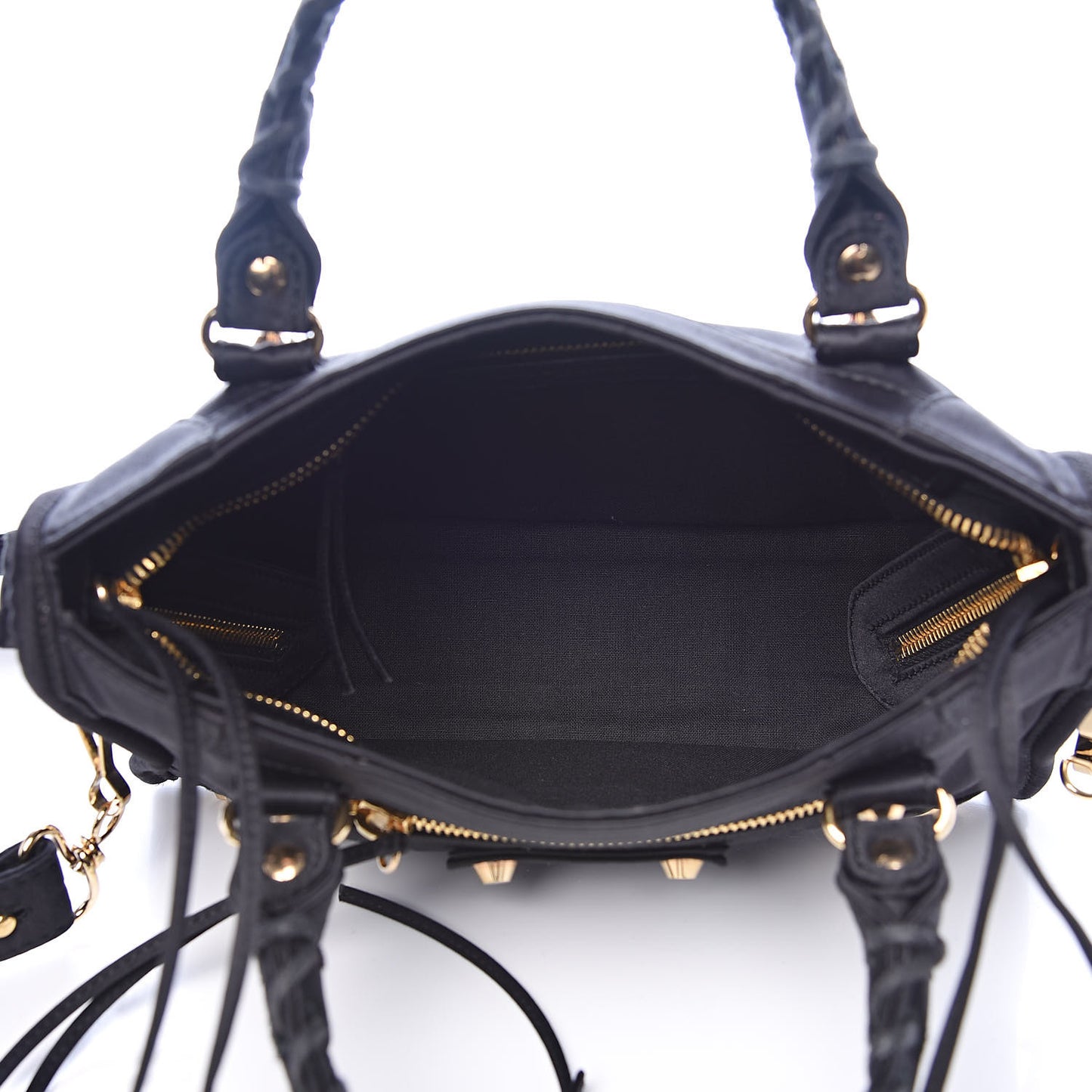Satin Classic Gold Hardware Mini City Black