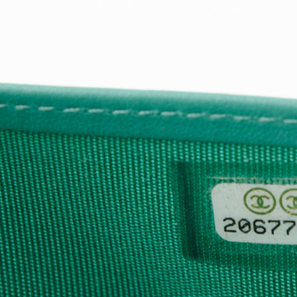 Chanel Lambskin Quilted Boy Yen Wallet Light Green 6 of 8