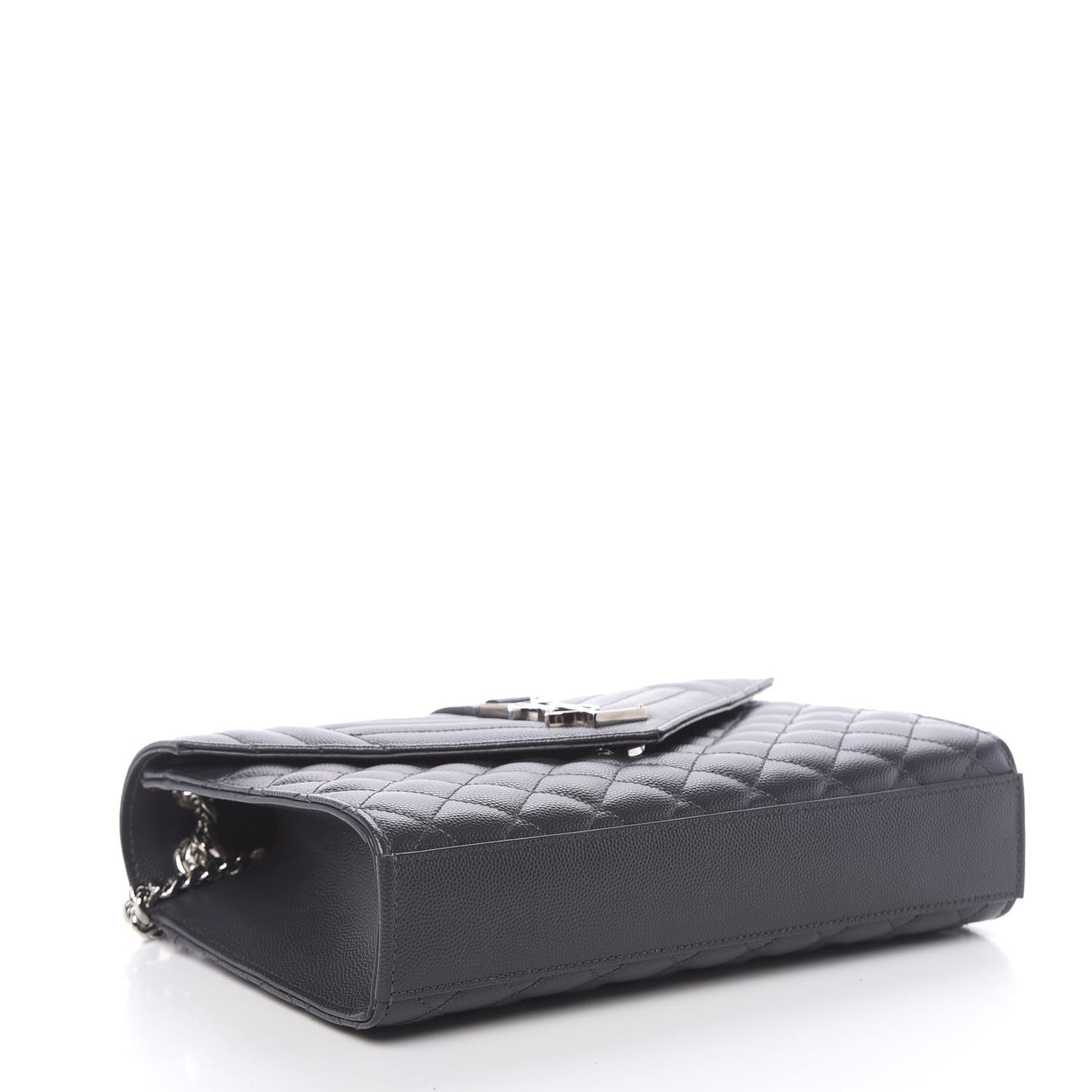 Grain De Poudre Textured Mixed Matelasse Medium Triquilt Monogram Satchel Earth