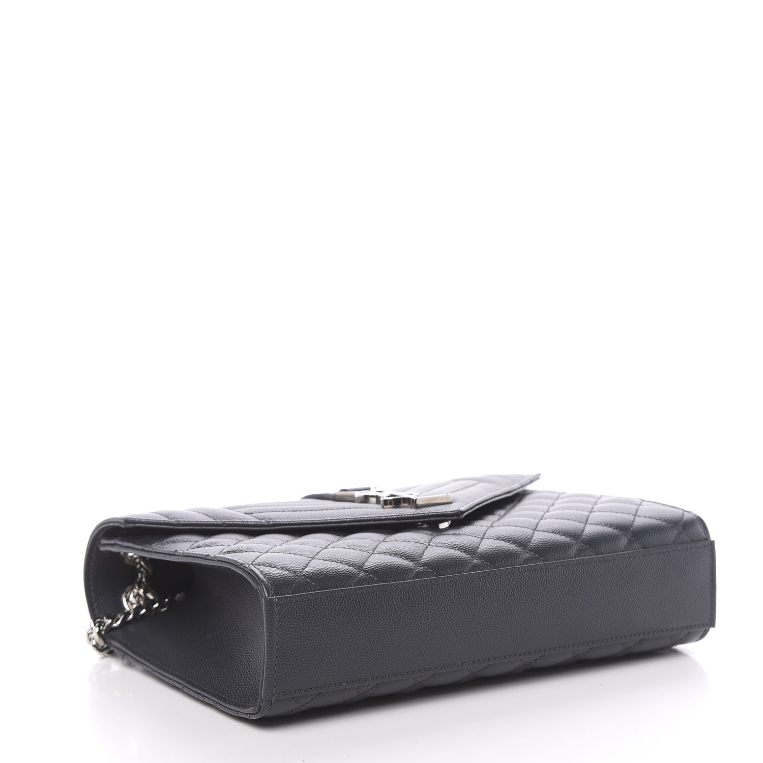 Saint Laurent Grain De Poudre Textured Mixed Matelasse Medium Triquilt Monogram Satchel Earth 4 of 9