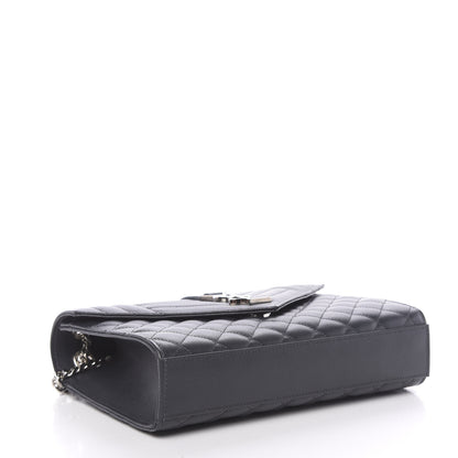 Saint Laurent Grain De Poudre Textured Mixed Matelasse Medium Triquilt Monogram Satchel Earth 4 of 9