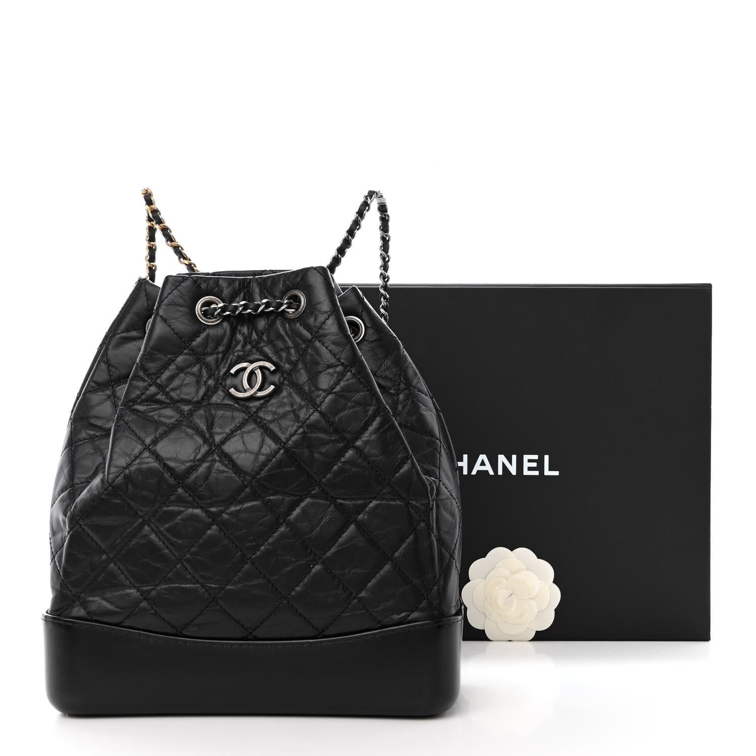 Chanel Aged Calfskin Quilted Gabrielle Backpack Black 11 of 11