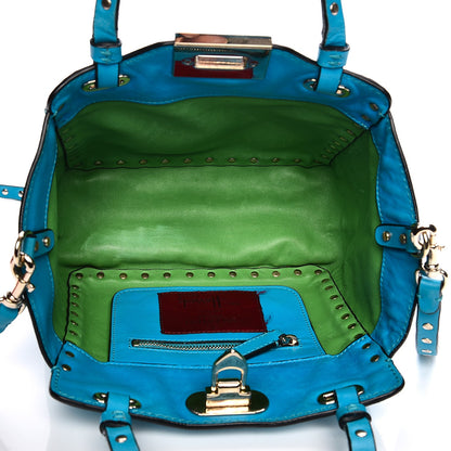 Valentino Garavani Vitello Monochrome Mini Rockstud Tote Parrot 7 of 12