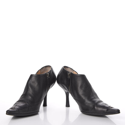Chanel Calfskin Pointed Toe CC Short Boots 37 Black 6 of 15