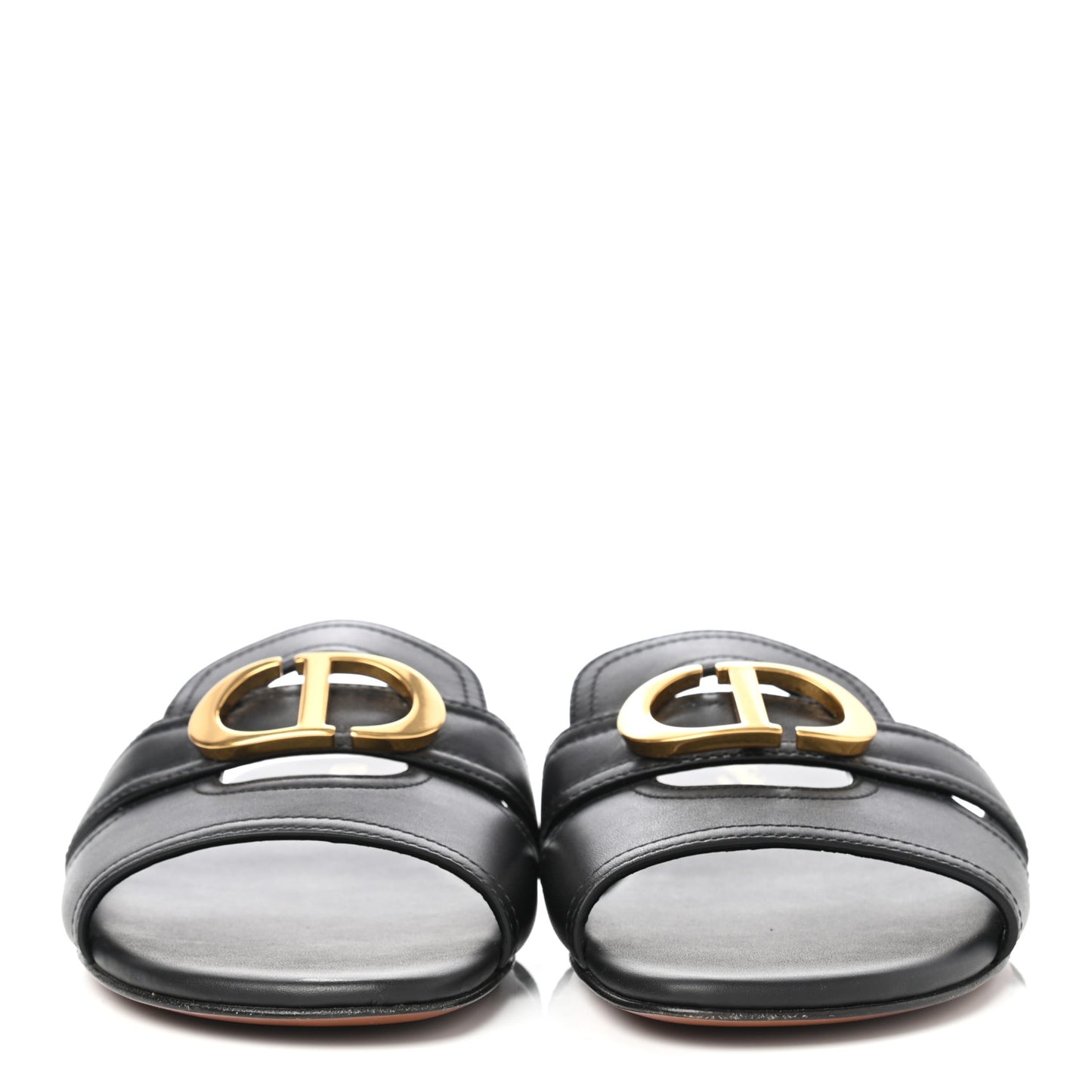 Calfskin 30 Montaigne Slide Sandals 39 Black
