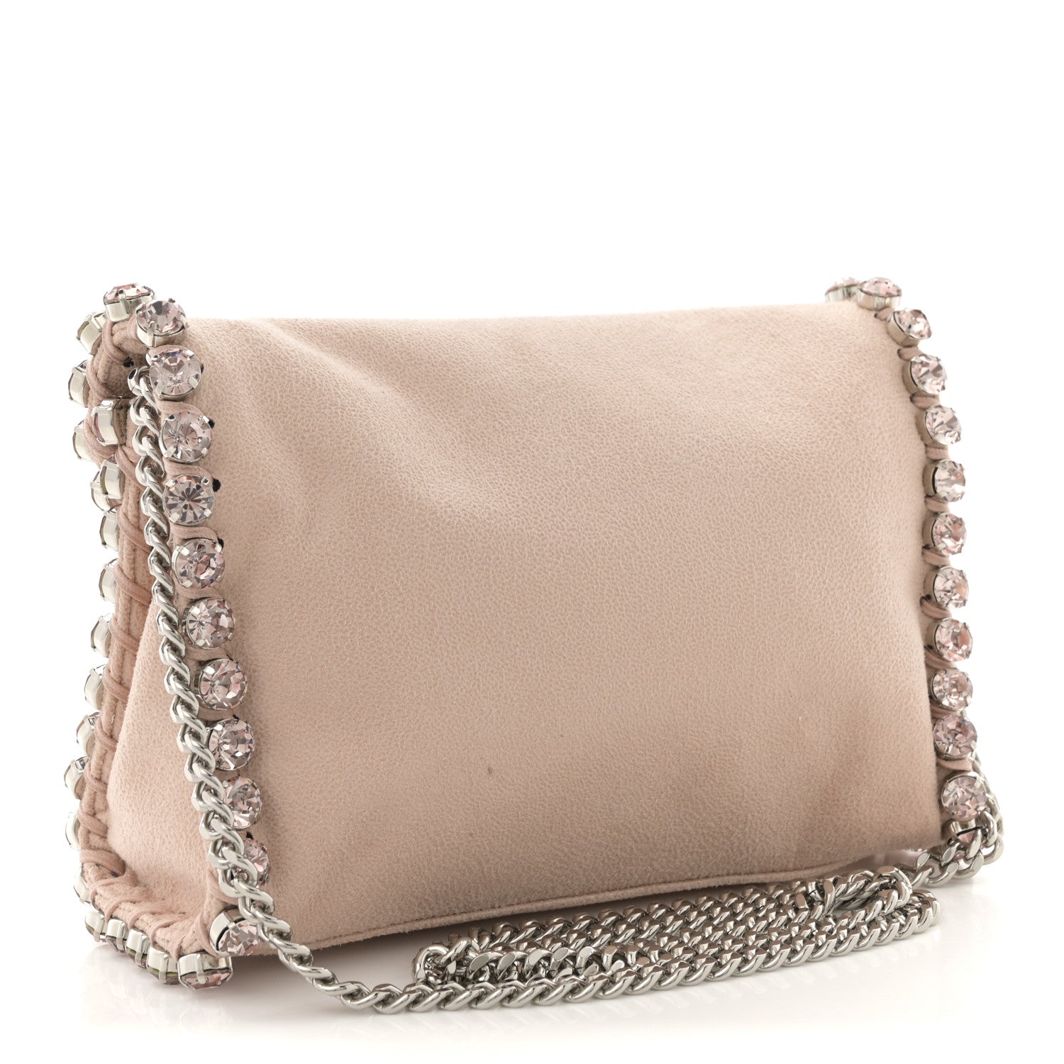 Stella McCartney Shaggy Deer Mini Fold Over Falabella Crystal Crossbody Blush Nude 3 of 10