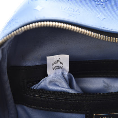 MCM Calfskin Visetos Diamond Printed Small Backpack Blue 12 of 14