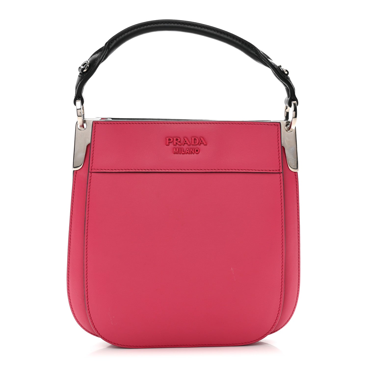 Prada City Calfskin Small Margit Bag Magenta Black 1 of 10