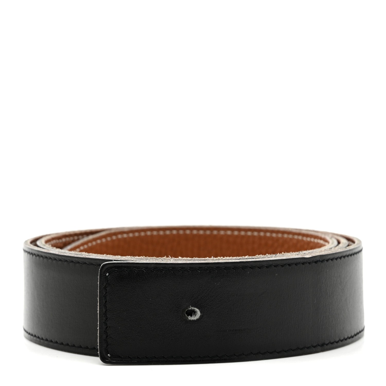 Hermes Box Togo Reversible 32mm Belt Strap 85 Black Gold 1 of 8