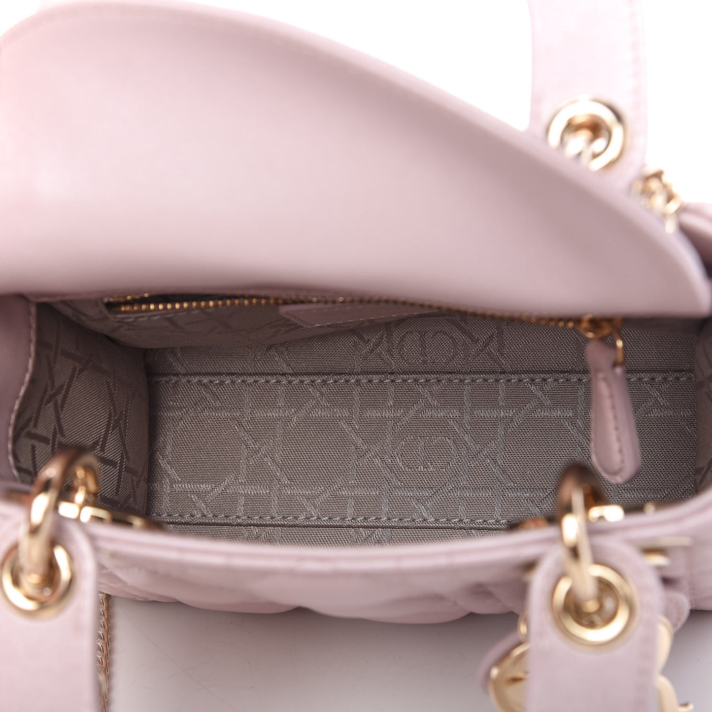 Metallic Lambskin Cannage Mini Lady Dior Lotus