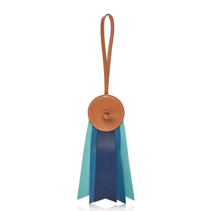 Hermes Hunter Cowhide Milo Lambskin Paddock Flot Bag Charm Bleu de Malte Bleu Izmir Lagon 1 of 5