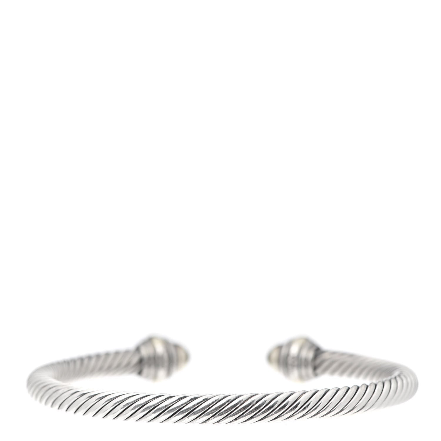 David Yurman Sterling Silver 14K Yellow Gold 5mm Cable Classics Dome Bracelet 3 of 5