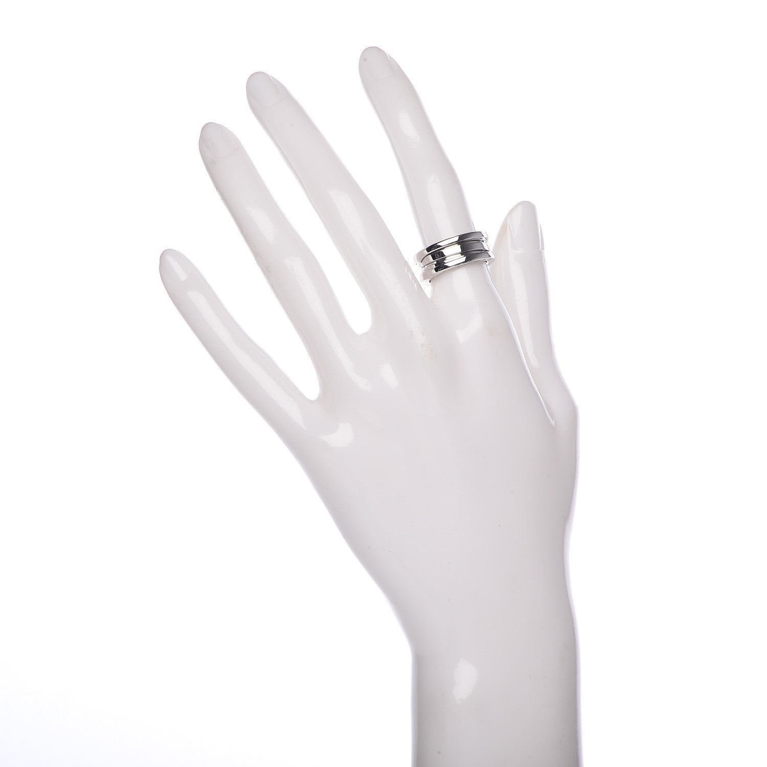 Bulgari 18K White Gold B.Zero1 Two-Band Ring 50 5.25 2 of 6