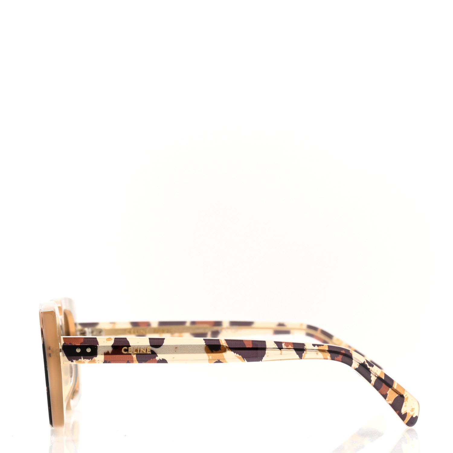 Celine Acetate Rectangular Sunglasses CL402131 Brown Multicolor 3 of 7