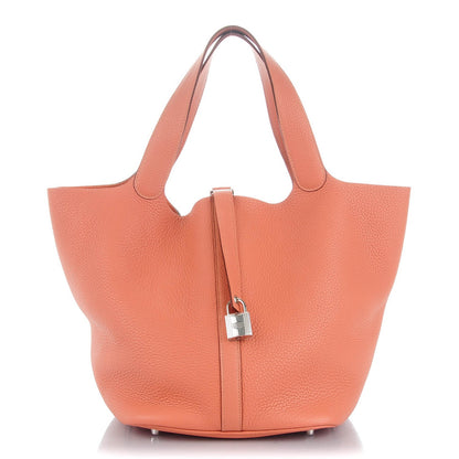 Hermes Taurillon Clemence Picotin Lock GM Rose Thè 1 of 7