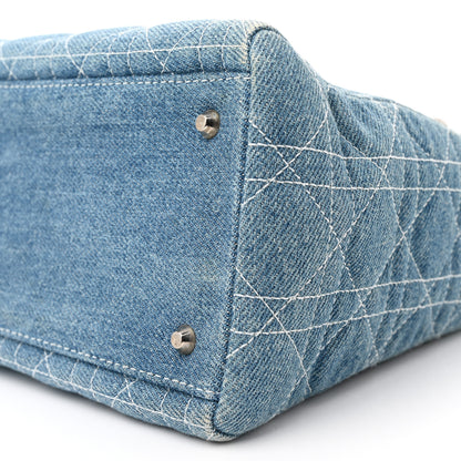 Christian Dior Denim Cannage Medium Lady Dior Light Blue 10 of 10
