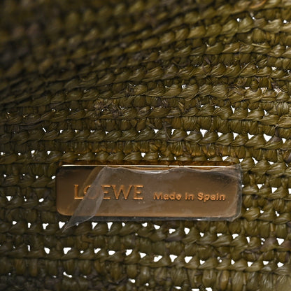 Loewe Raffia Calfskin Donut Chain Medium Ola Shoulder Bag Dark Khaki 6 of 9