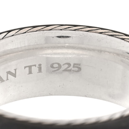 David Yurman Titanium Sterling Silver Diamond Streamline Band Ring 67 12 5 of 6