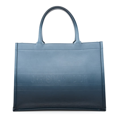 Christian Dior Gradient Smooth Calfskin Embossed Medium Book Tote Indigo Blue 1 of 10