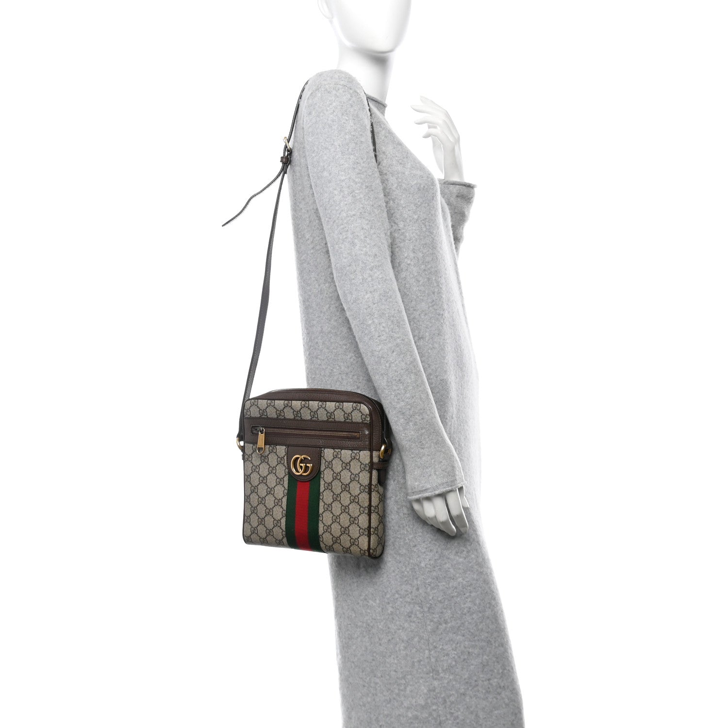 Gucci GG Supreme Monogram Web Small Ophidia Messenger Bag Brown 2 of 11