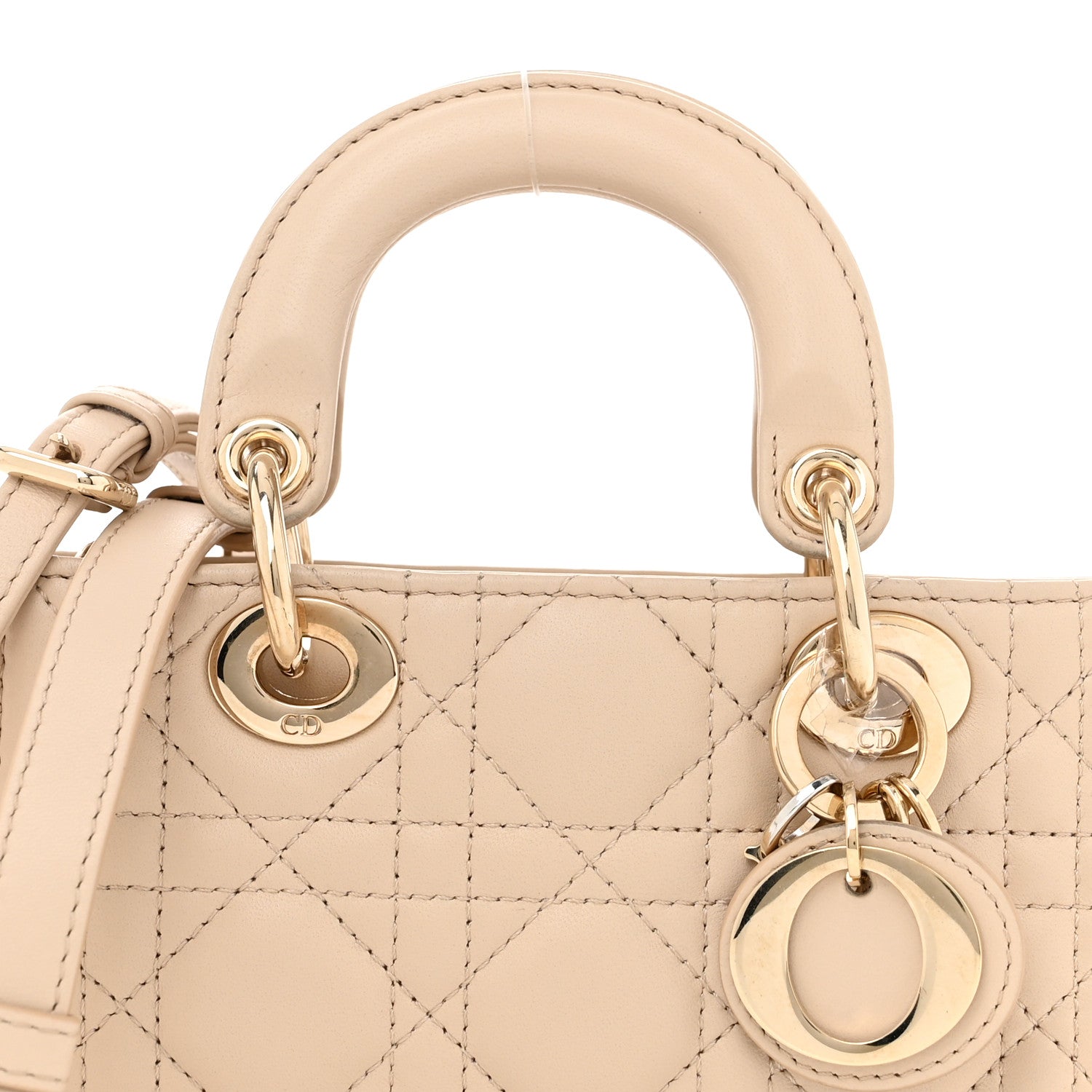 Christian Dior Lambskin Cannage Micro Lady D-Joy Sand Rose 8 of 11