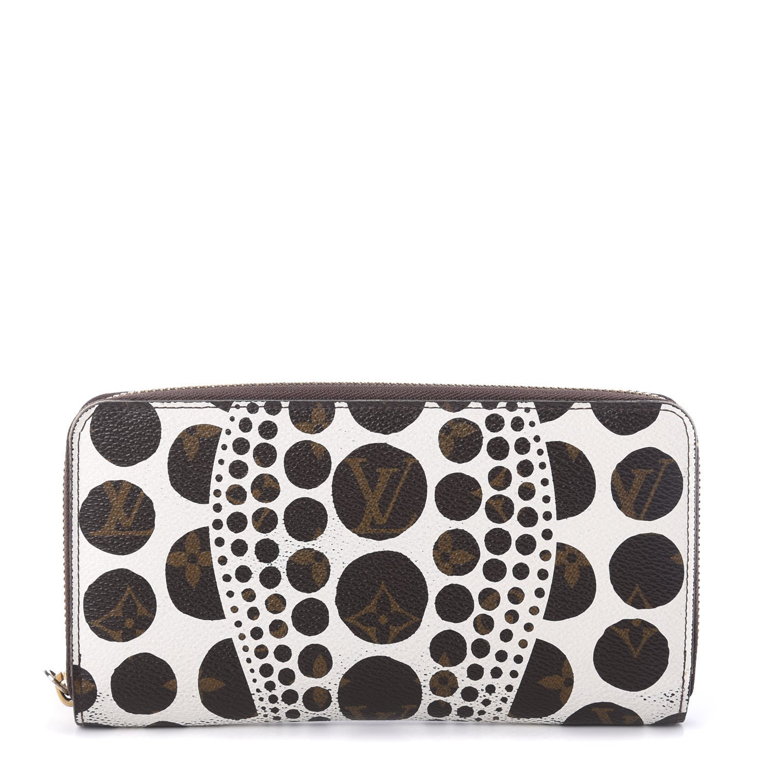 Louis Vuitton Monogram Kusama Pumpkin Dots Zippy Wallet White 1 of 10