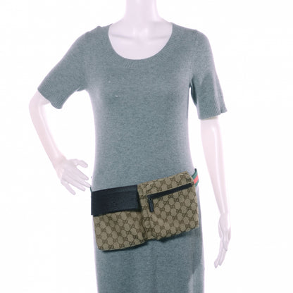 Gucci GG Monogram Web Double Pocket Belt Bag Ebony 4 of 5
