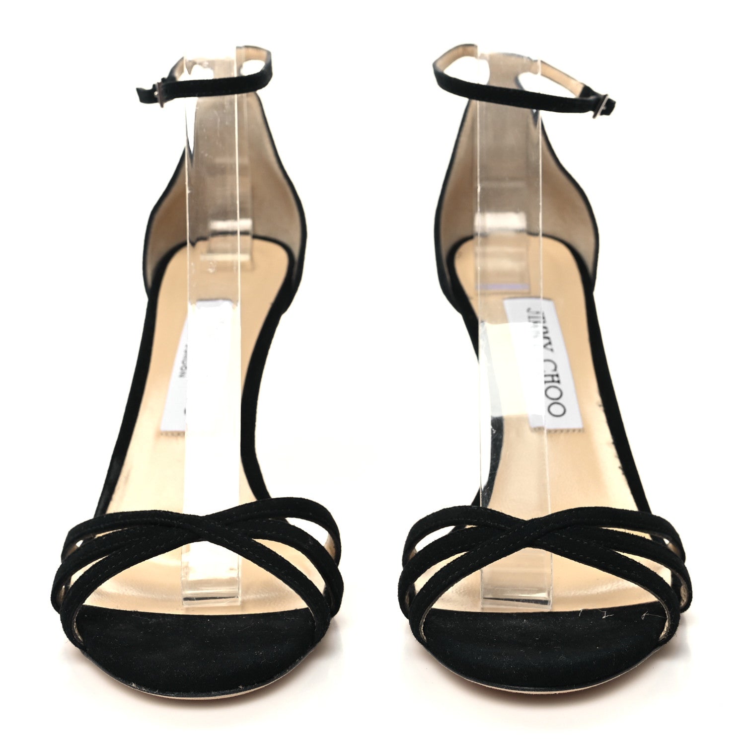 Jimmy Choo Suede Dinda 85 Sandals 37.5 Black 2 of 8