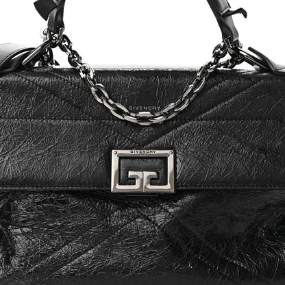 Givenchy Creased Patent Calfskin Medium ID Flap Black 7 of 9