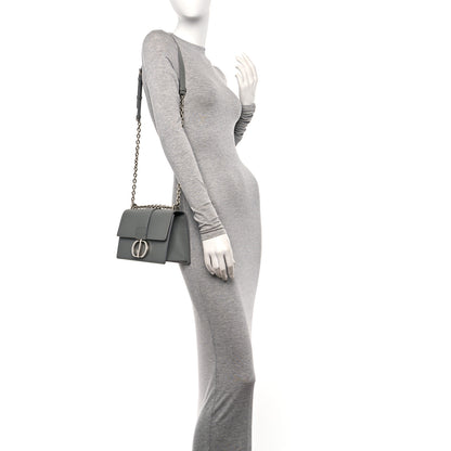 Christian Dior Grained Calfskin 30 Montaigne Chain Flap Bag Grey 2 of 14