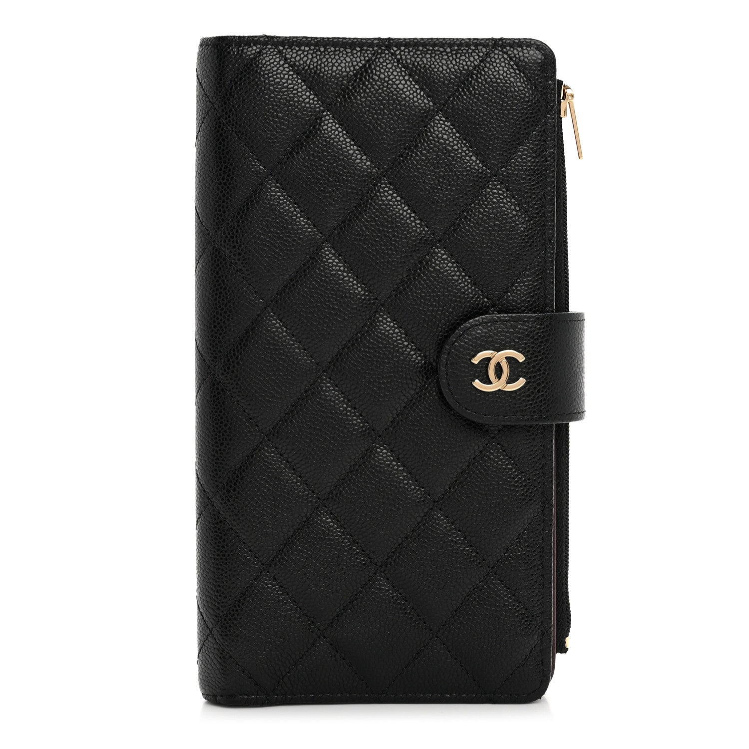 Chanel Caviar Quilted Long Zip Wallet Black 1 of 9