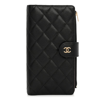 Chanel Caviar Quilted Long Zip Wallet Black 1 of 9