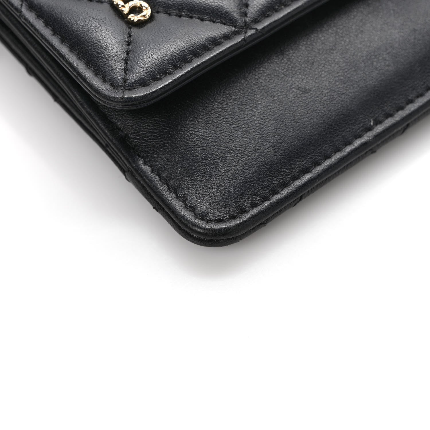Chanel Lambskin Quilted All About Chanel Charm Wristlet Wallet Black 7 of 9