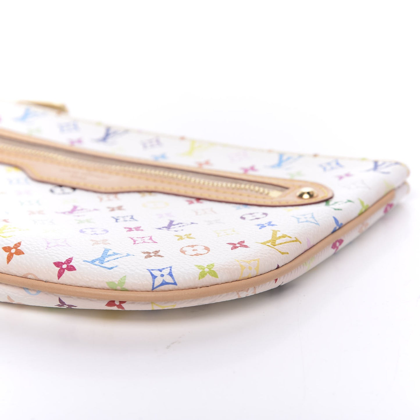 Monogram Multicolor Pochette Plate GM White