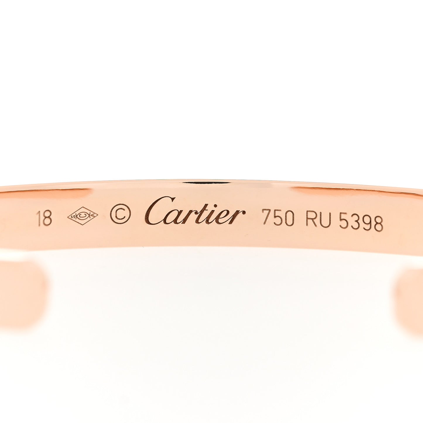 18K Pink Gold LOVE Cuff Bracelet 18