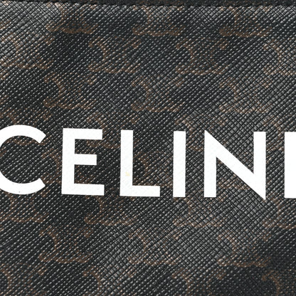 Celine Triomphe Canvas Logo Coin and Card Pouch With Hook Black 7 of 7