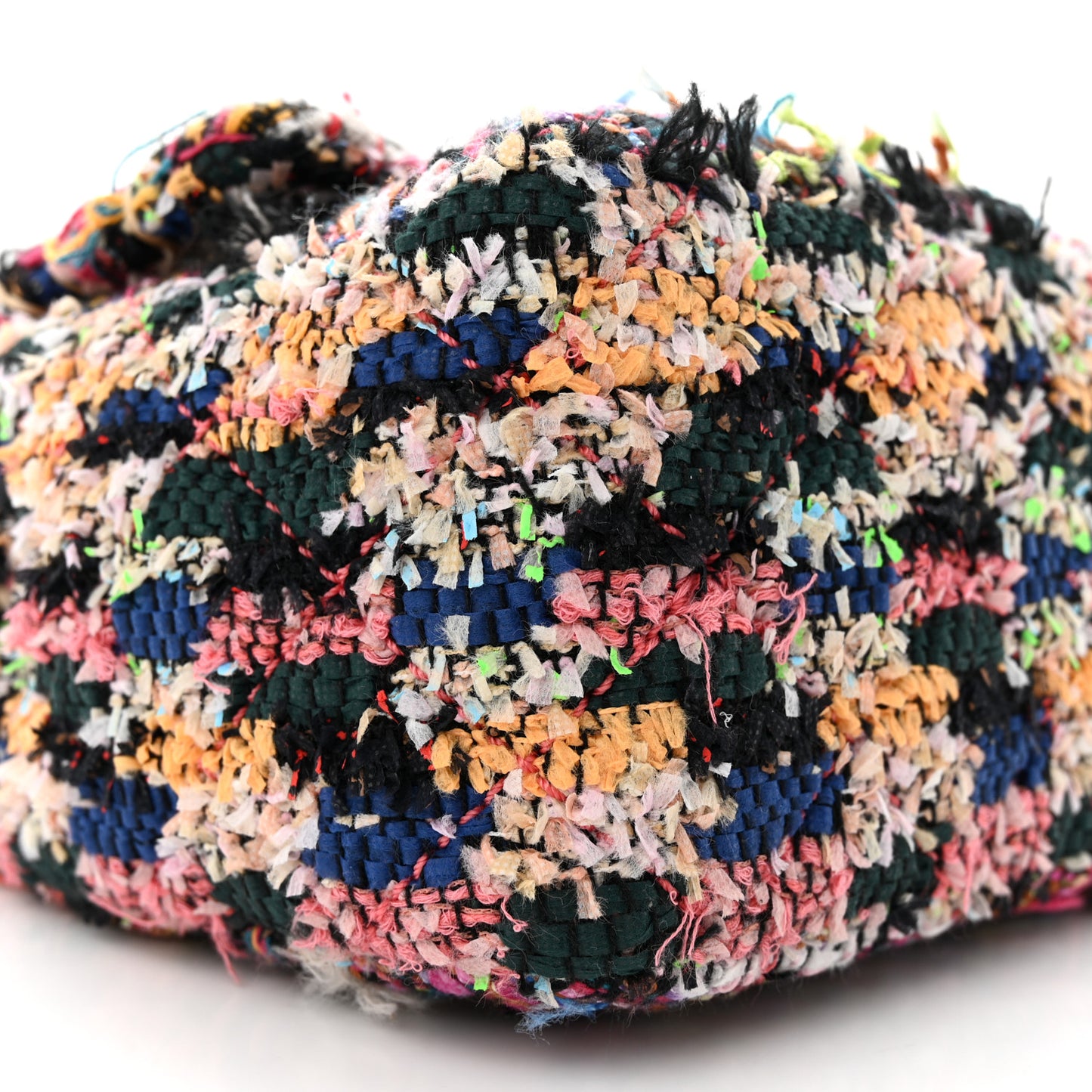 Tweed Pompom Paris Dubai Jumbo Flap Bag Multicolor