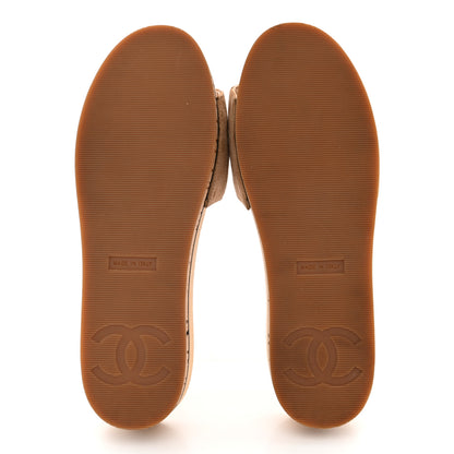 Chanel Suede Cork Mule Sandal 35 Beige Black 6 of 11